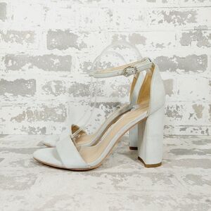 NEW Sam Edelman Yaro in White Block Heeled Sandals W161